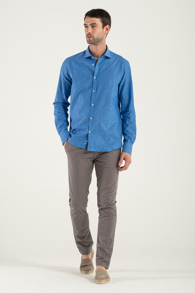 Ocean blue linen shirt