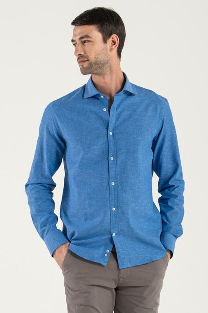 Ocean blue linen shirt