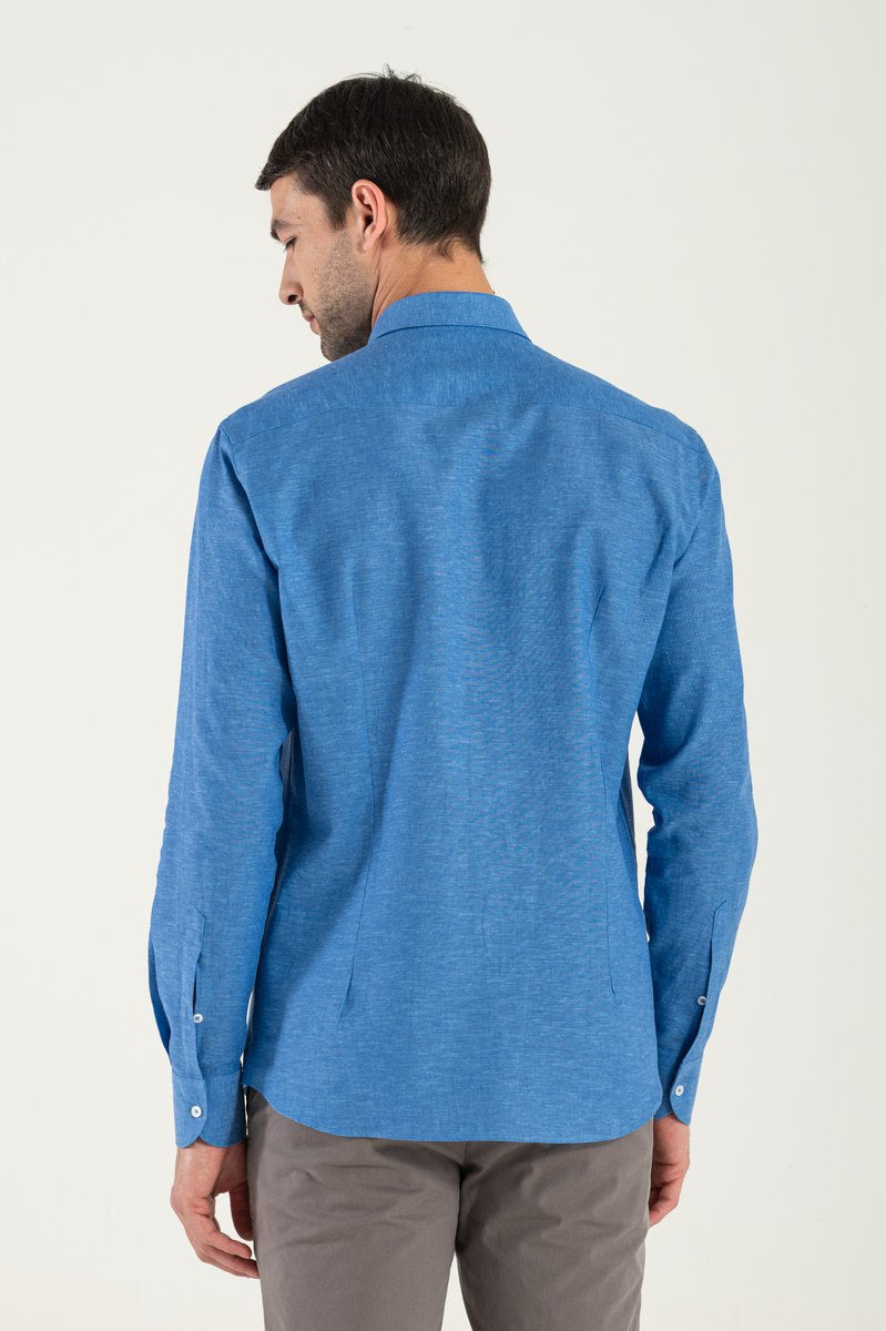 Ocean blue linen shirt