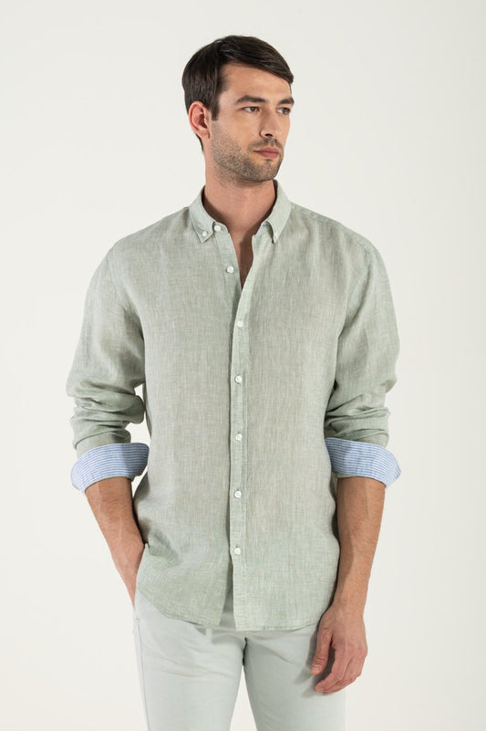 Camicia di Lino Verde Chiaro