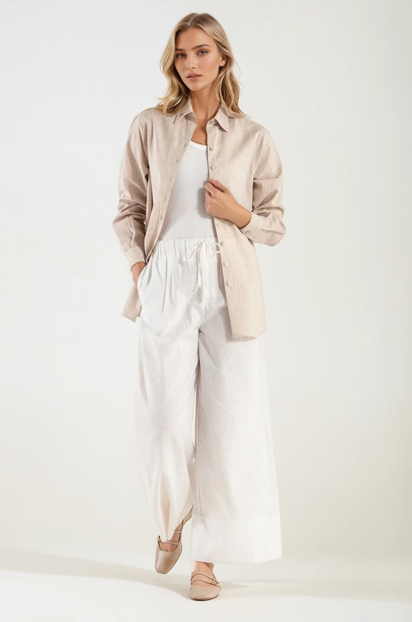 Pantalone Lacci Bianco Ottico
