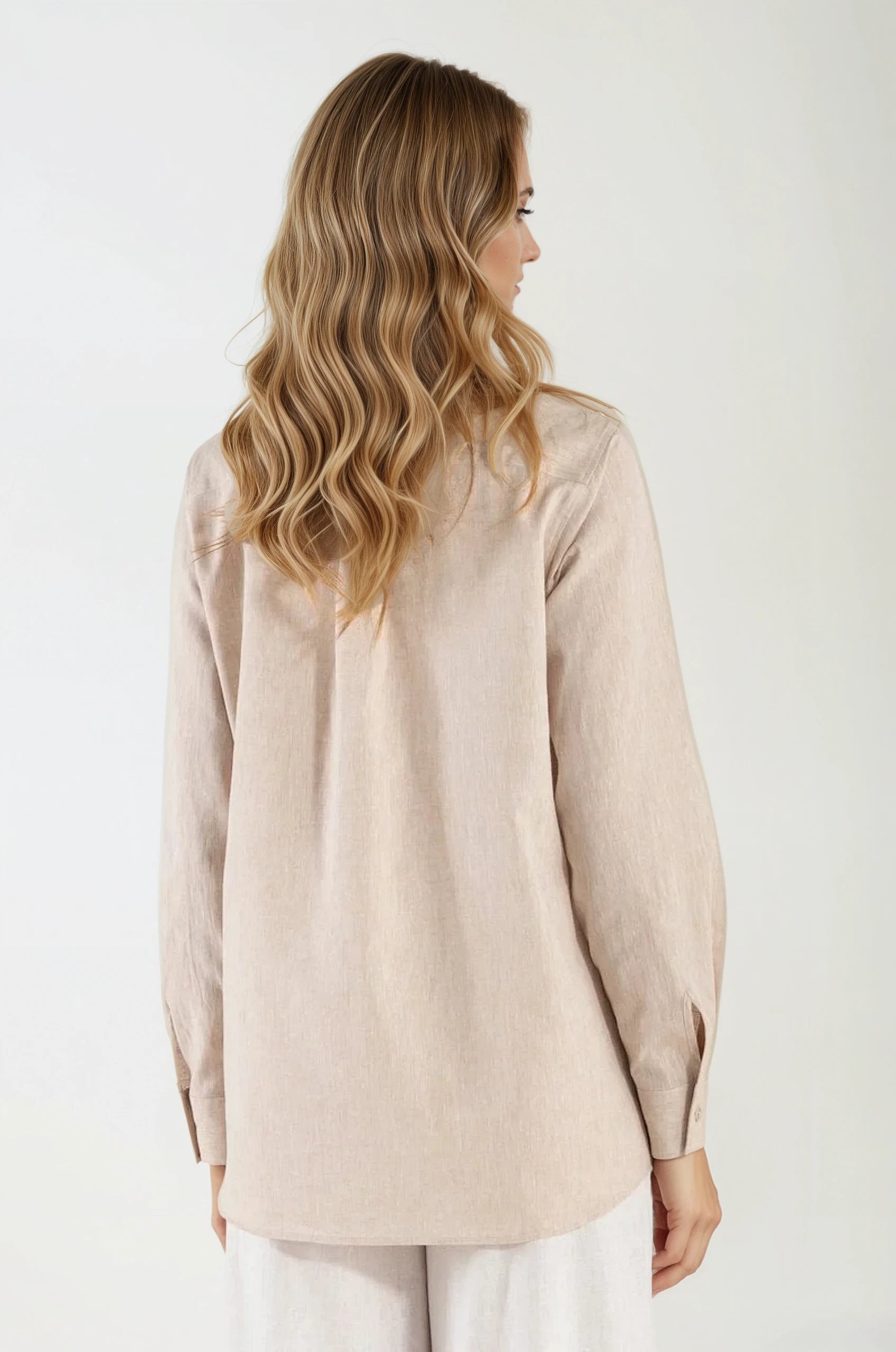 Camicia di Lino Beige Portofino