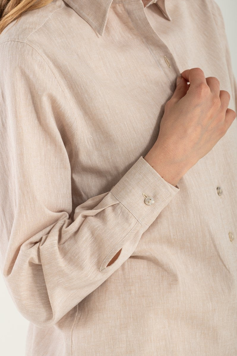 Camicia di Lino Beige Portofino