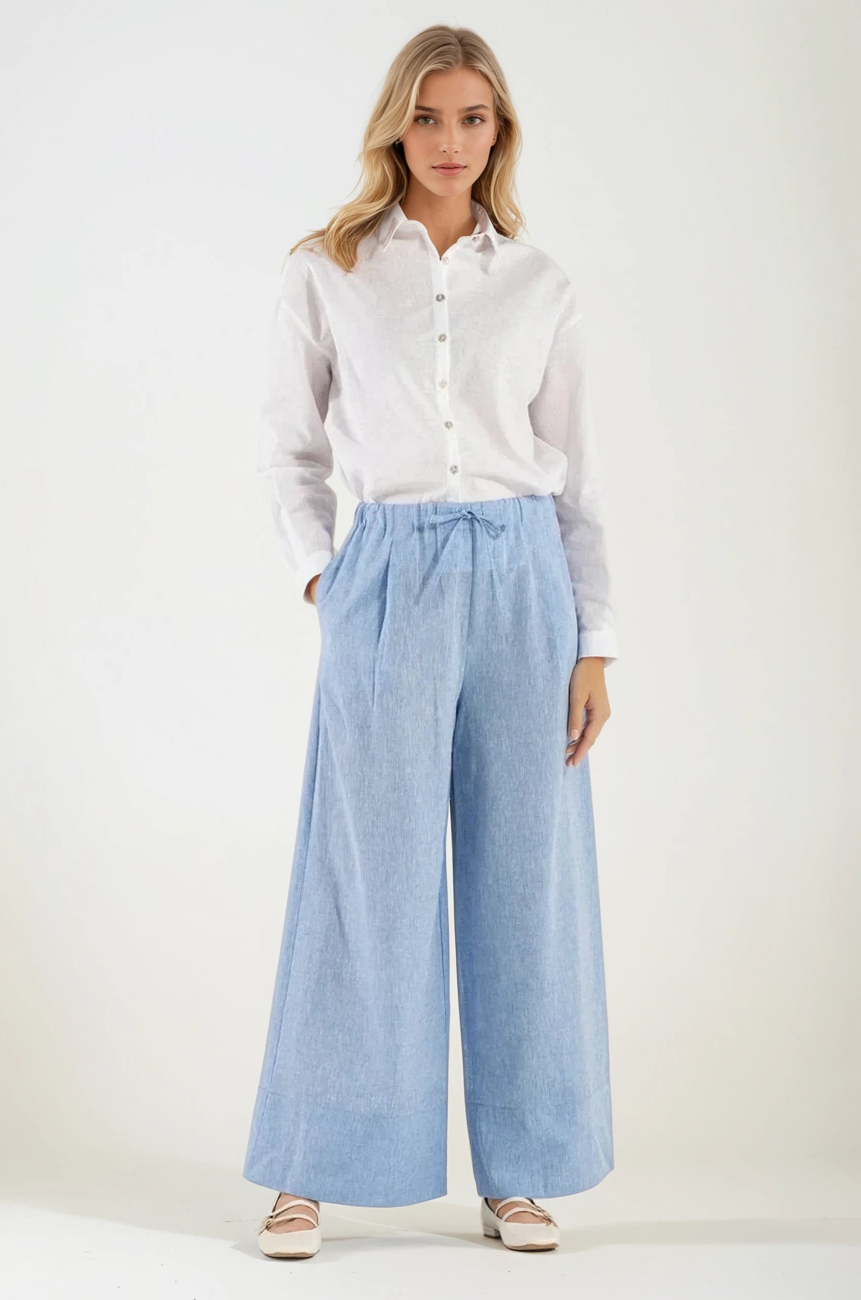 Pantalone Lacci Celeste
