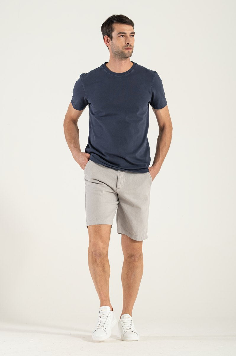 Tricou albastru spălat din piatră