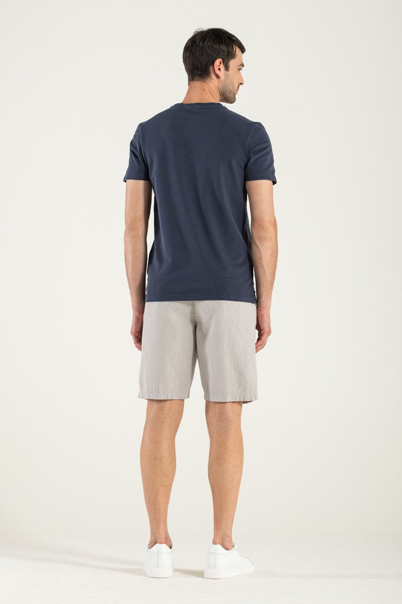 Tricou albastru spălat din piatră