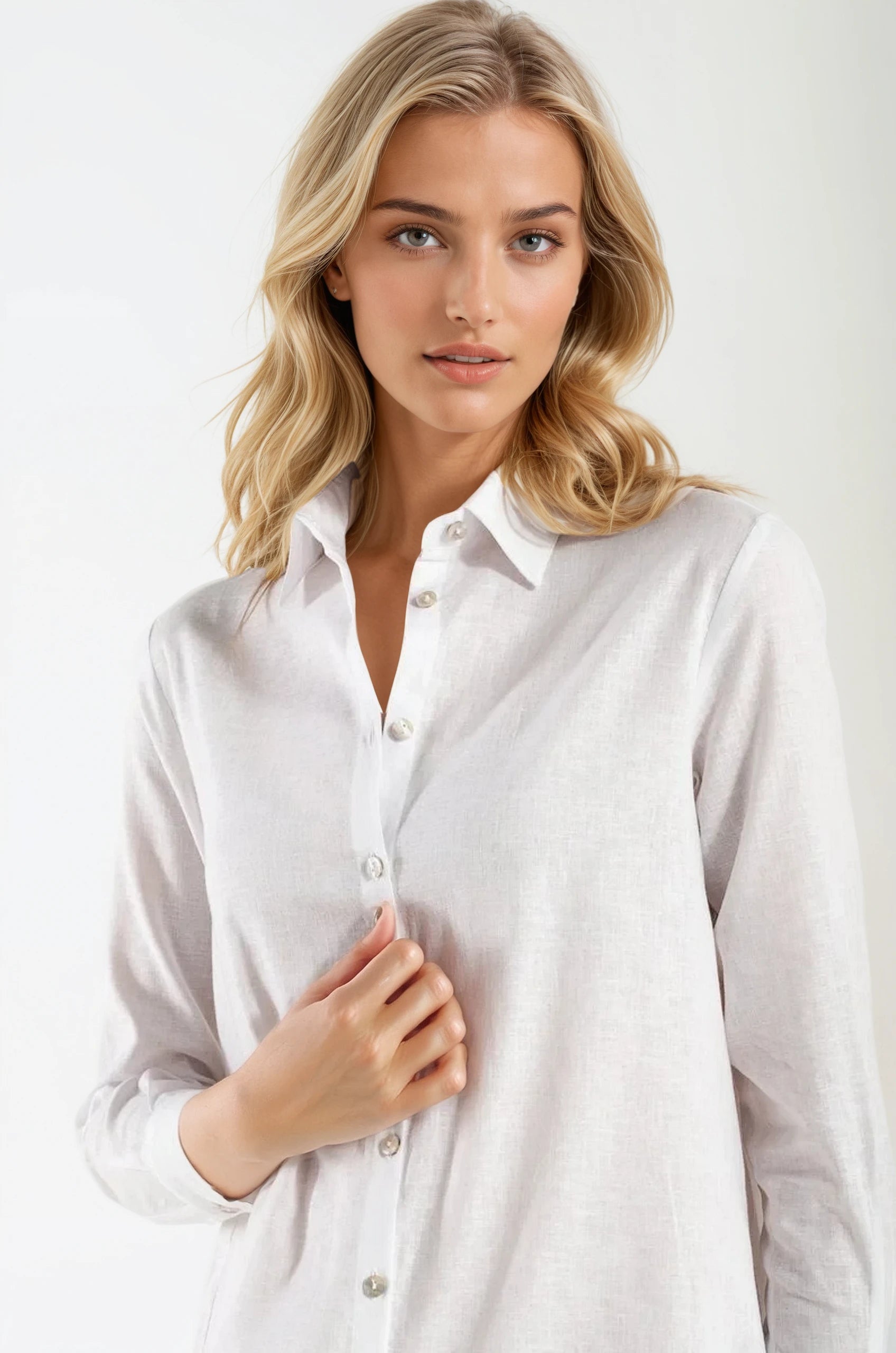 Abito/Camicia di Lino Bianca St.Tropez