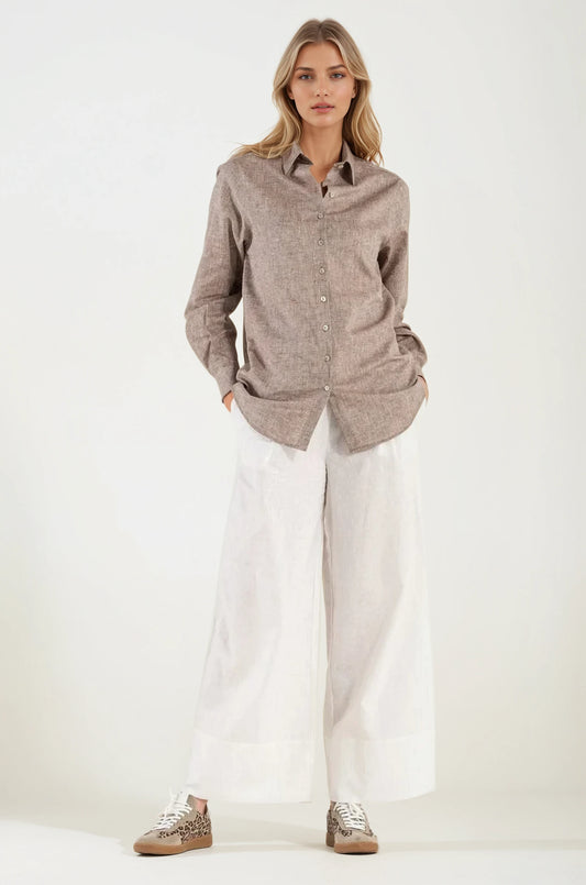 Camicia di Lino Camel Portofino