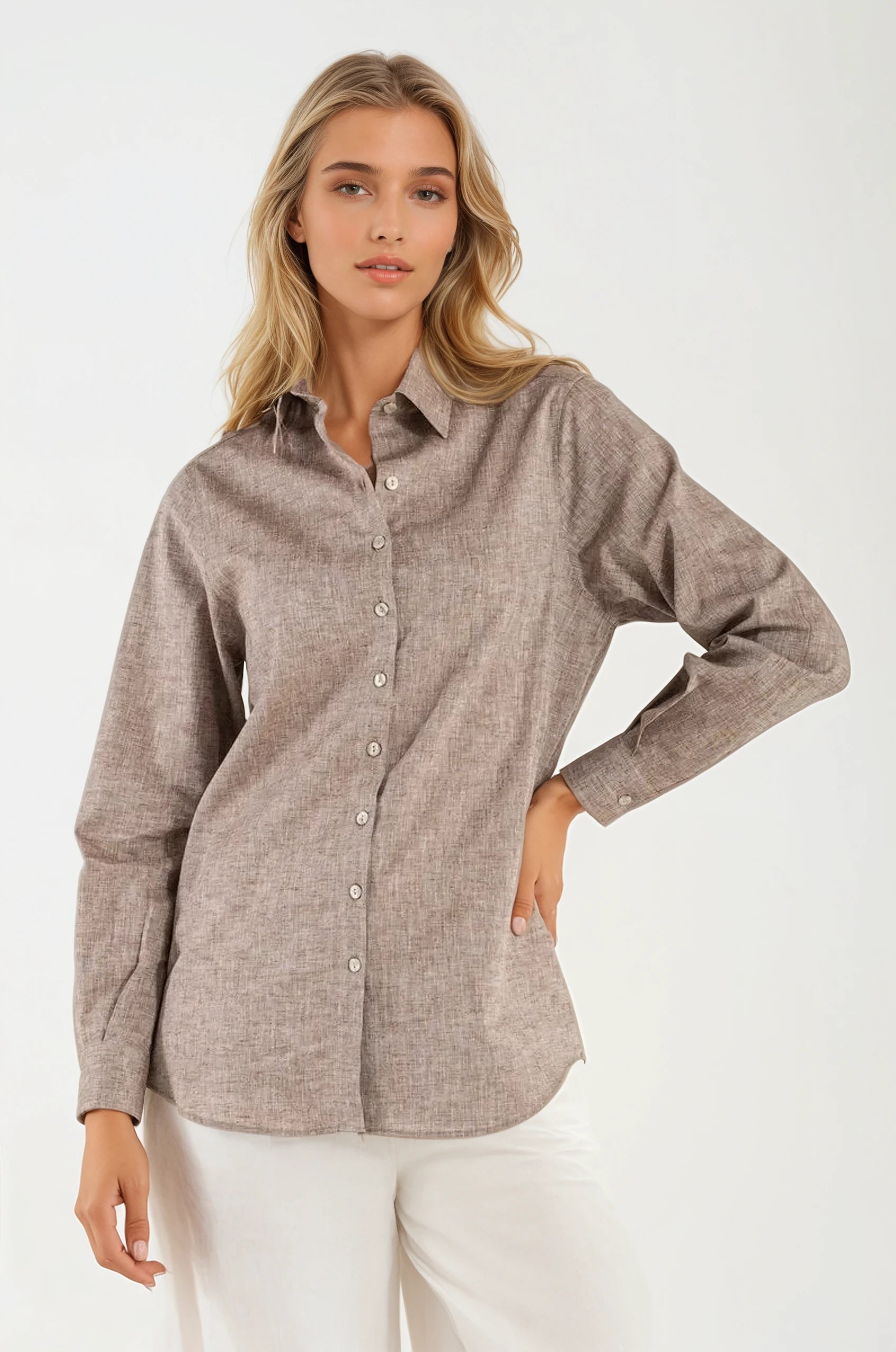 Camicia di Lino Camel Portofino