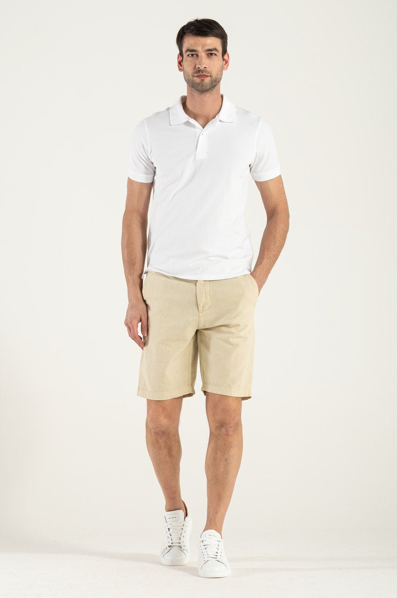 Bermuda Man Lino Beige