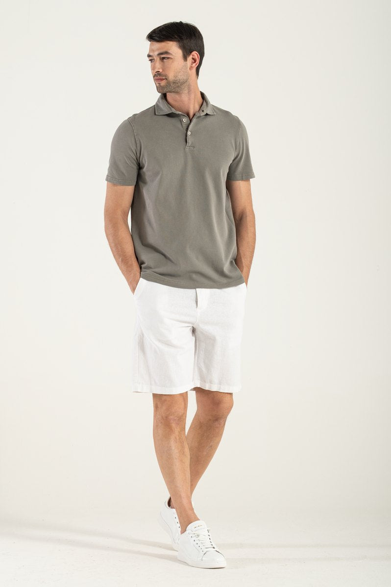 Bermuda Uomo Lino Bianco