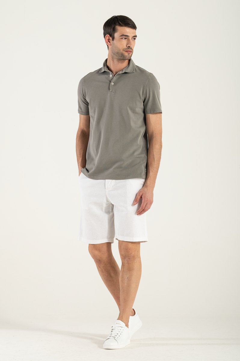 Bermuda Uomo Lino Bianco
