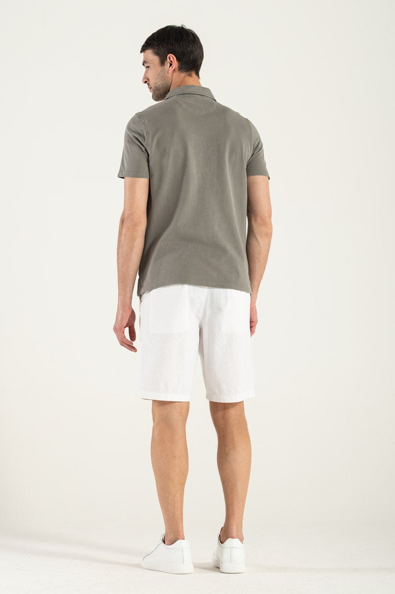 Bermuda Uomo Lino Bianco