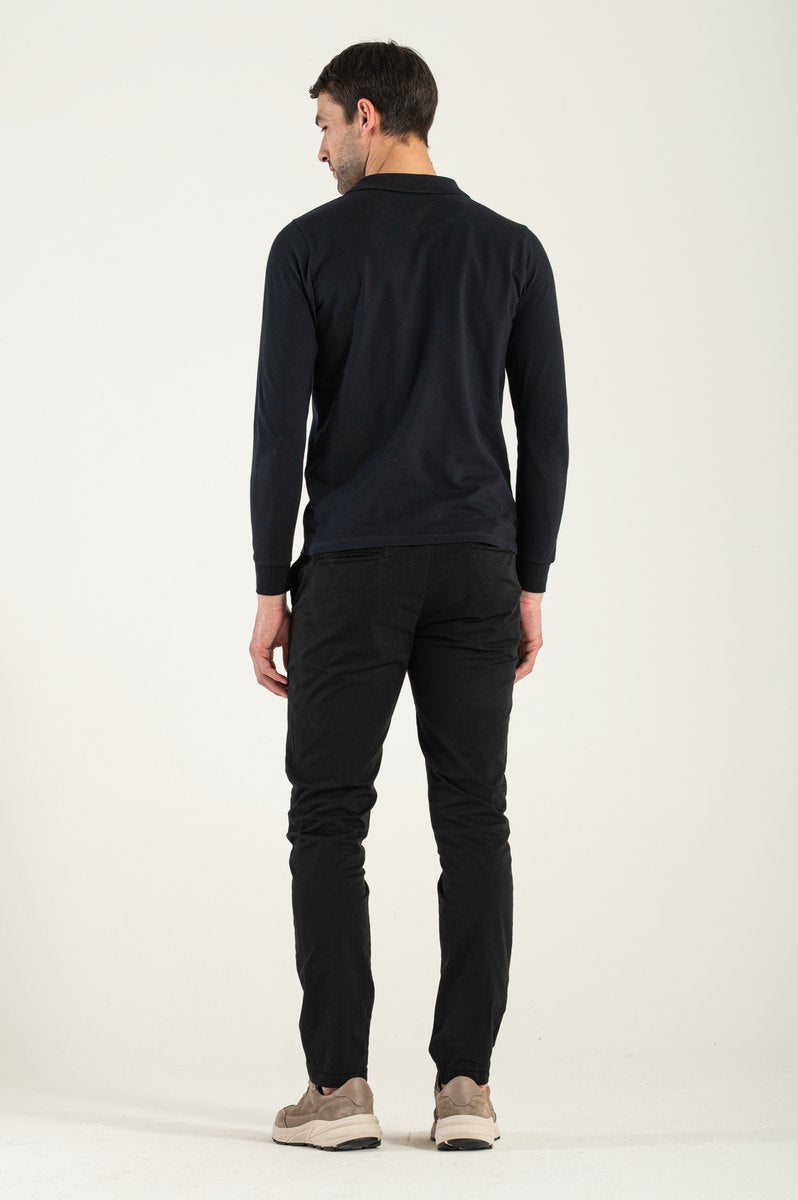 Polo Maniche Lunghe Nera