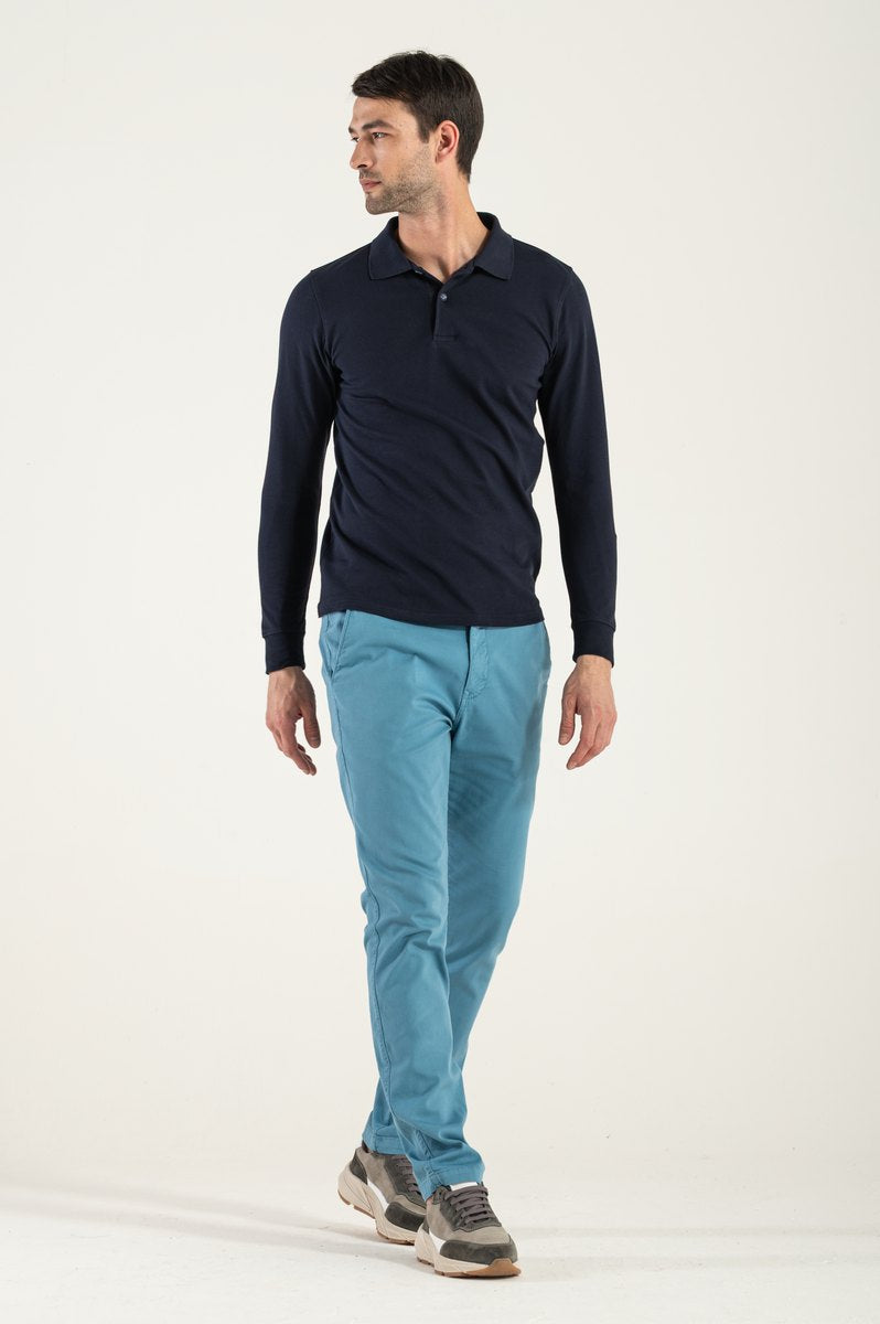 Polo Maniche Lunghe Blue