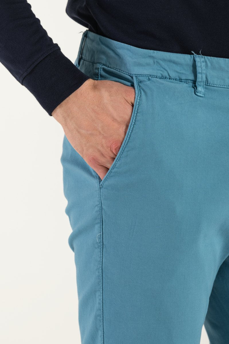 Pantalone in Cotone Celeste