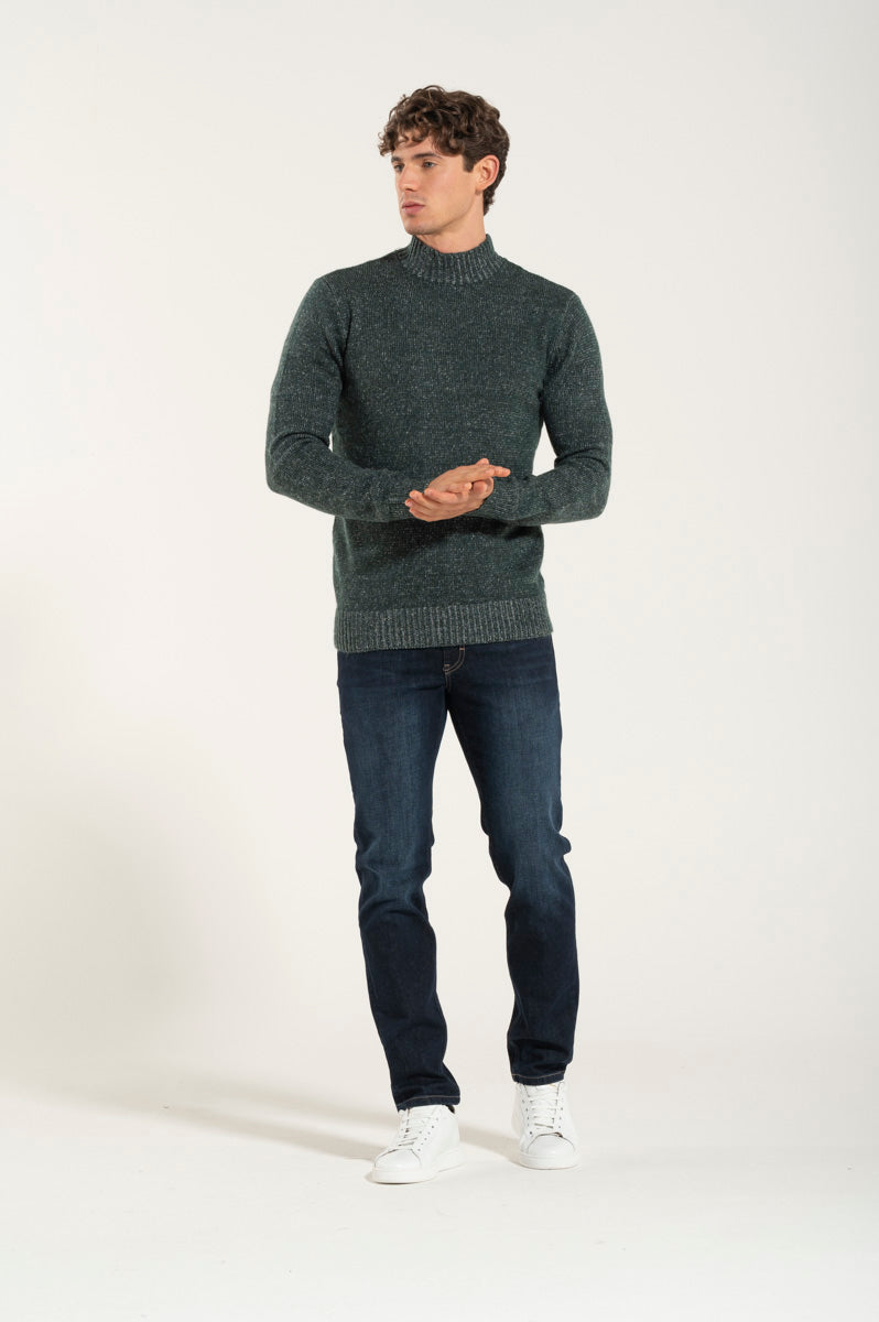 Collo Alto Misto Misto Lana Verde