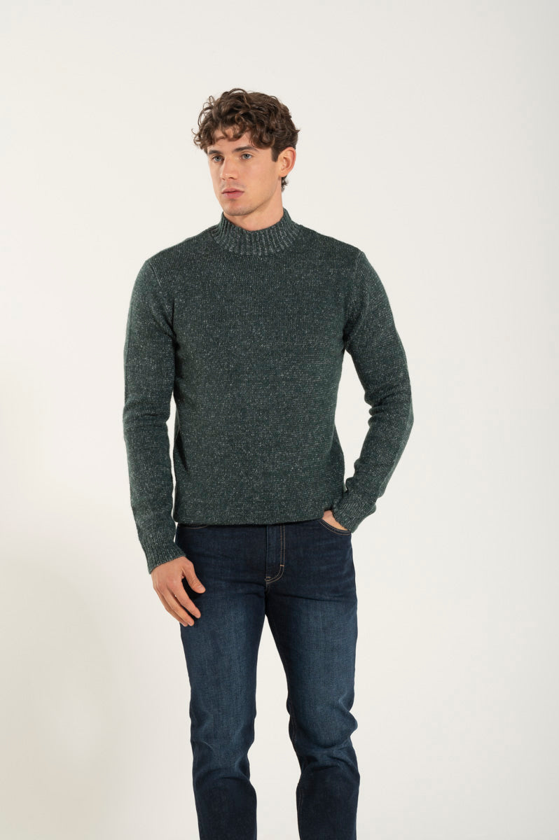 Collo Alto Misto Misto Lana Verde