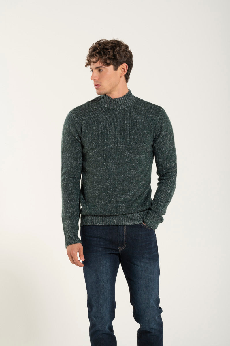 Collo Alto Misto Misto Lana Verde