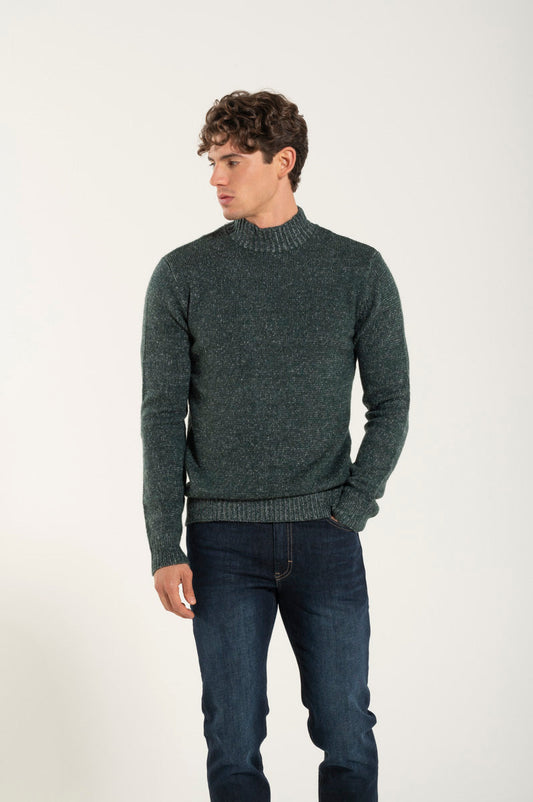 Collo Alto Misto Misto Lana Verde