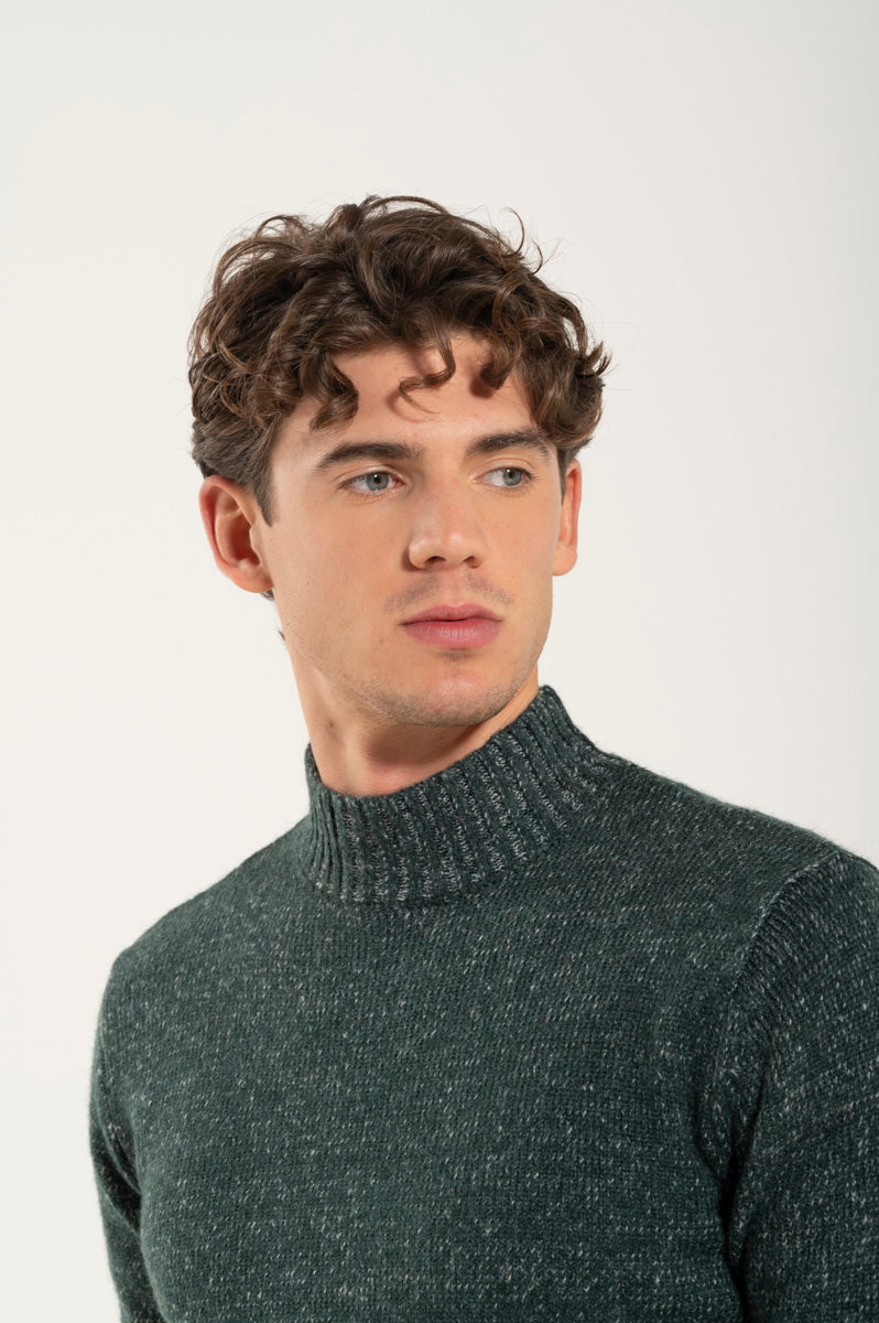 Collo Alto Misto Misto Lana Verde