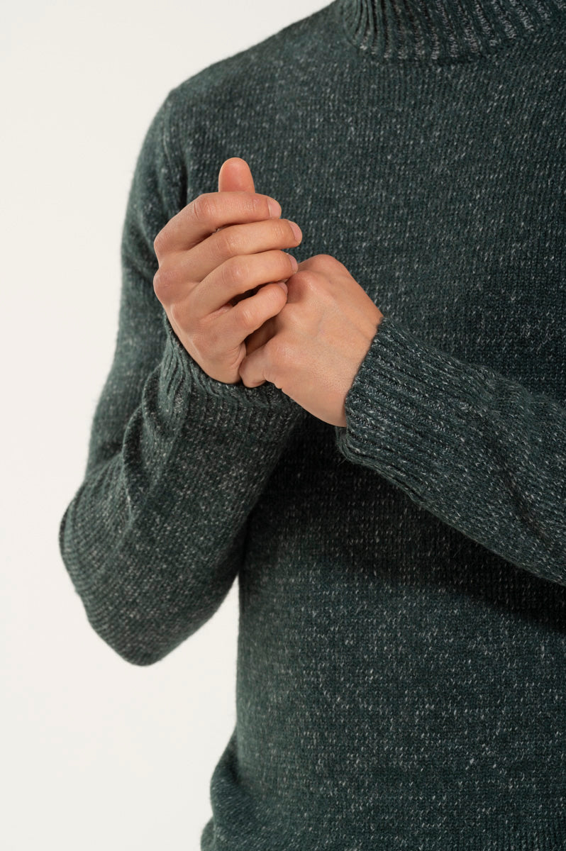 Collo Alto Misto Misto Lana Verde