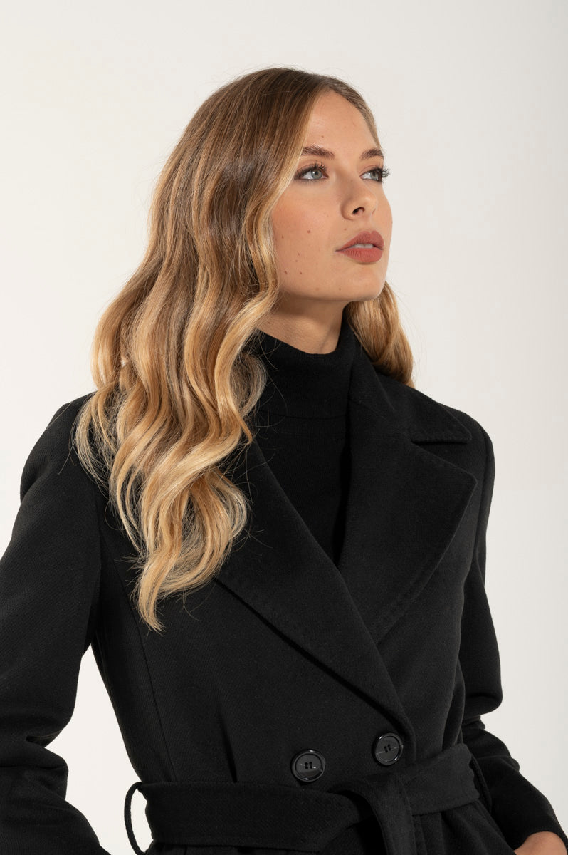 Cappotto New Nero Cashmere e Lana