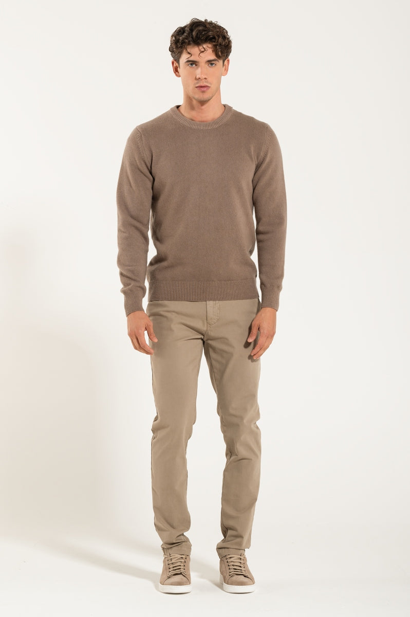Girocollo Cashmere e Lana Beige Pesante
