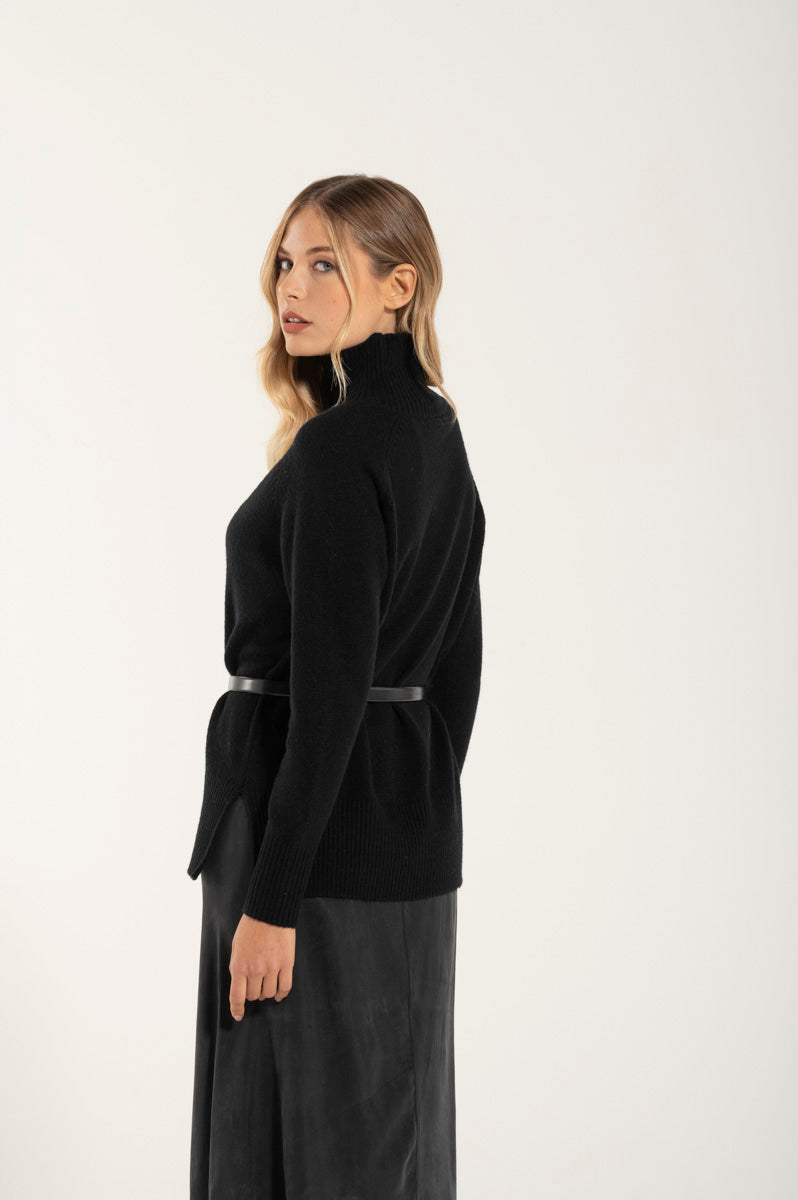 Collo Alto Cashmere Premium Nero