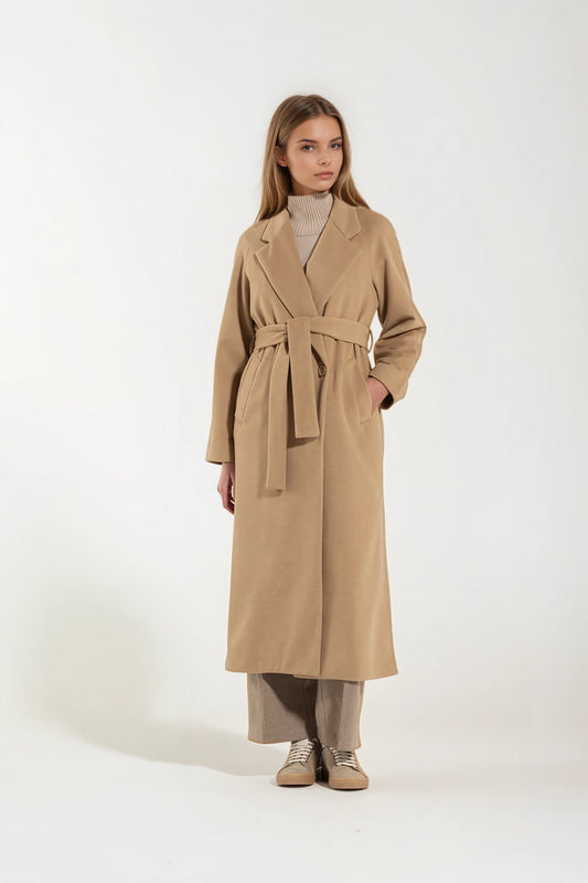 Cappotto Lungo Camel Cashmere e Lana