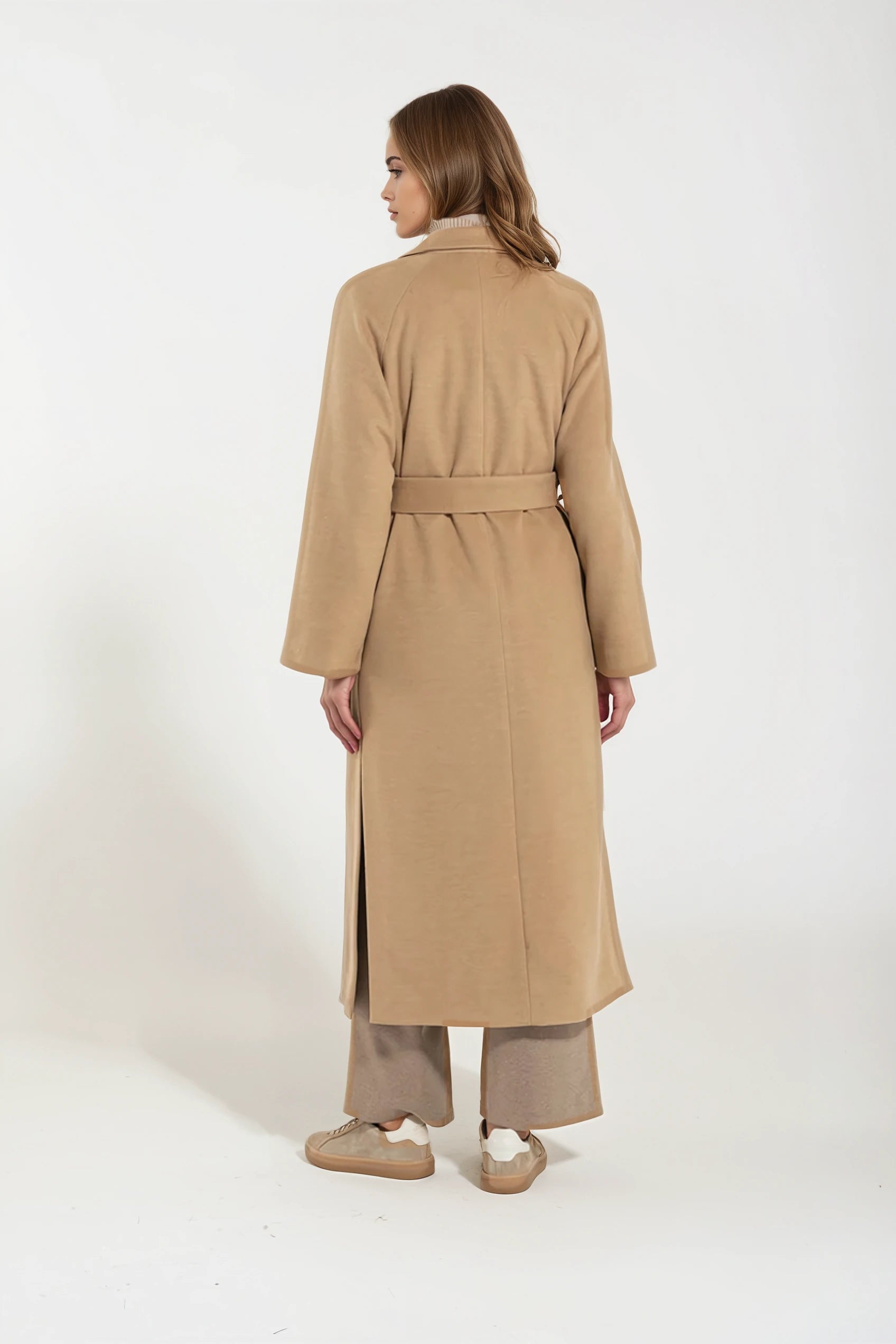 Cappotto Lungo Camel Cashmere e Lana