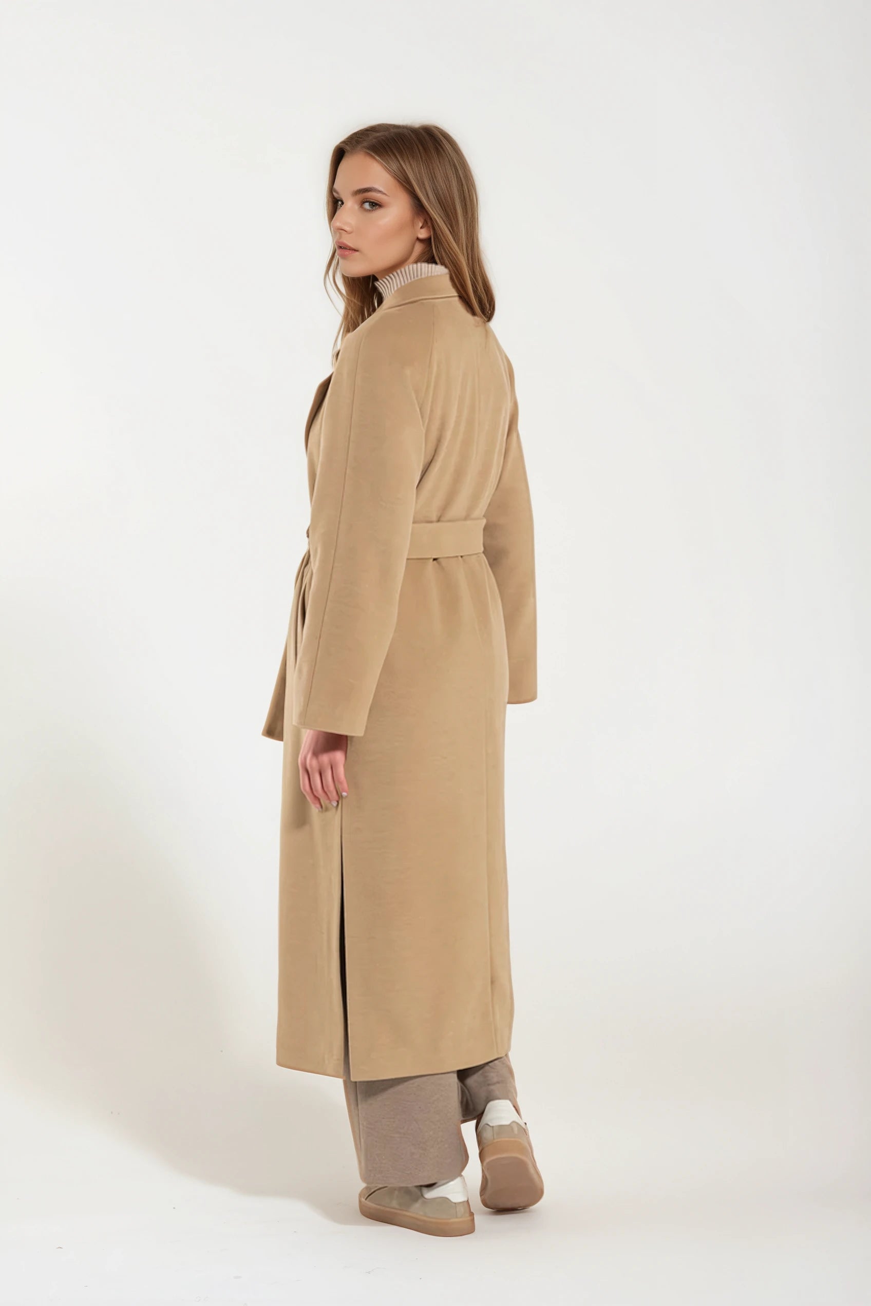 Cappotto Lungo Camel Cashmere e Lana