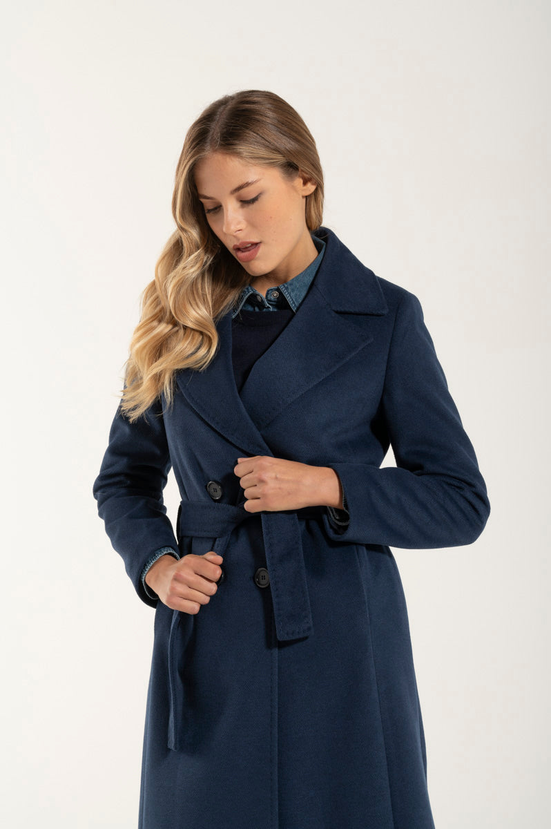 Cappotto New Blue Cashmere e Lana