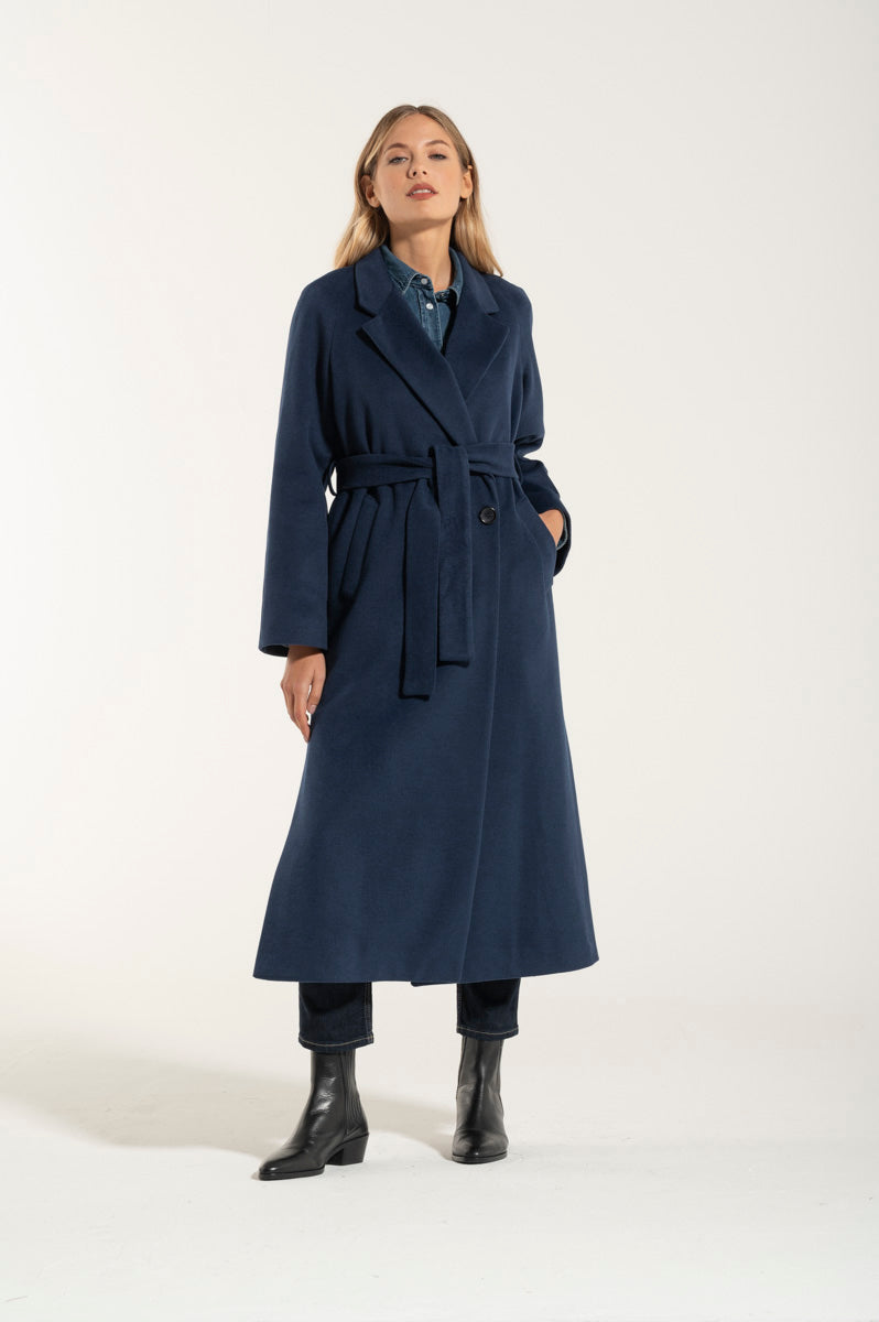 Cappotto Lungo Blue Cashmere e Lana