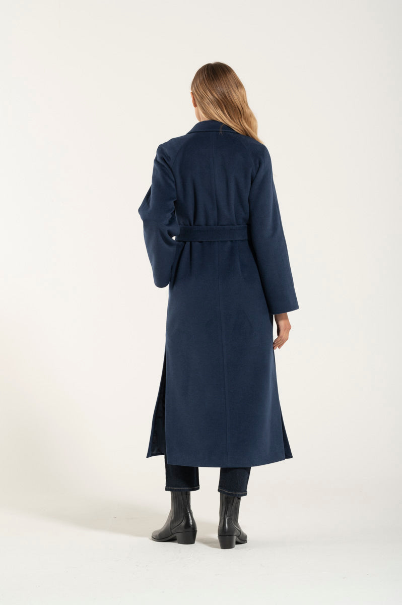 Cappotto Lungo Blue Cashmere e Lana