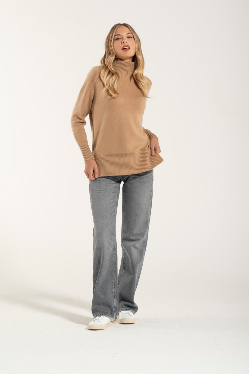 Collo Alto Cashmere Premium Cammello