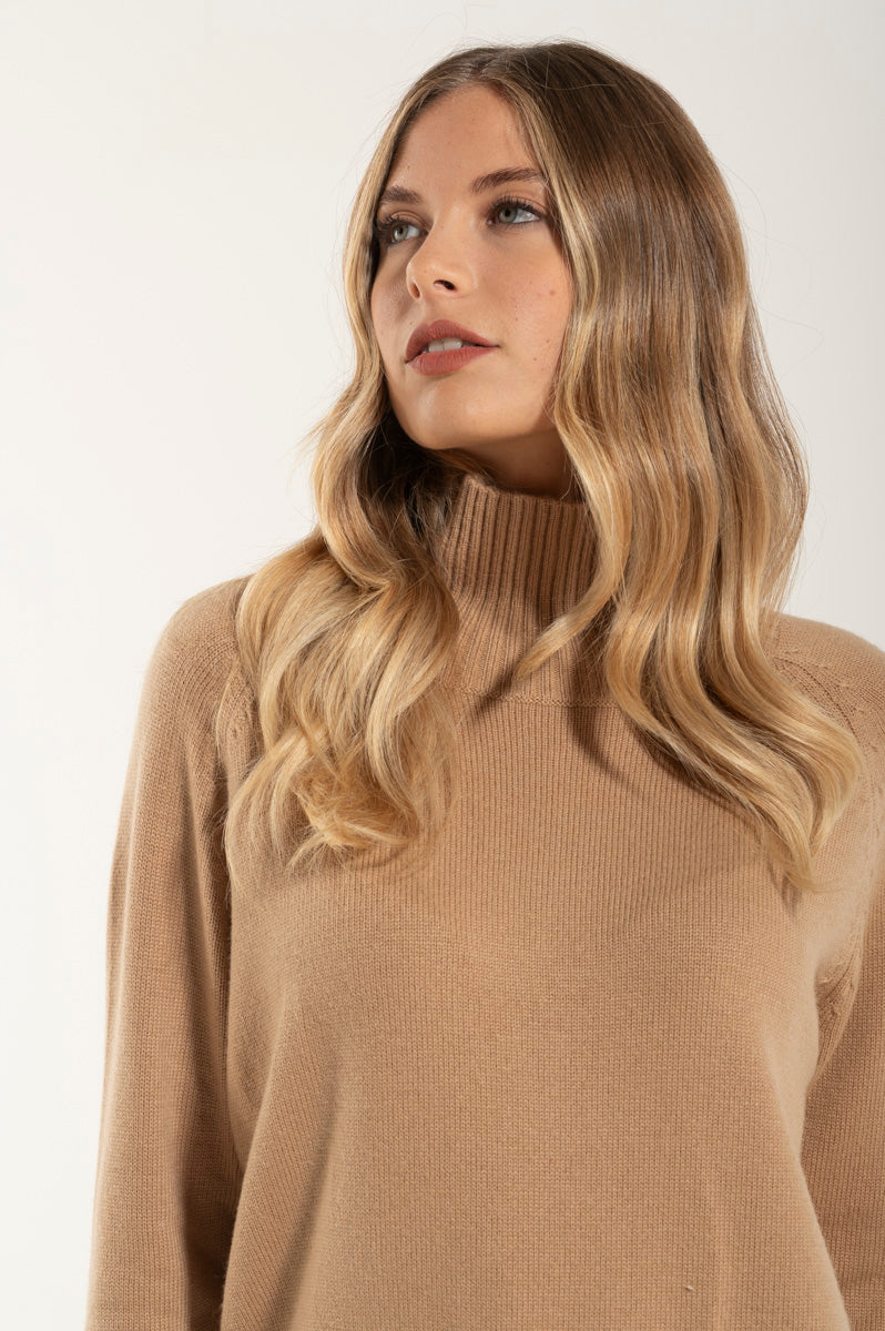 Collo Alto Cashmere Premium Cammello