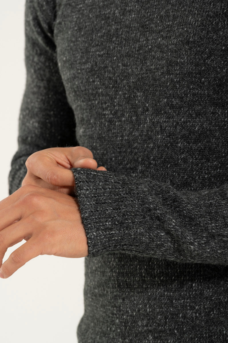 Collo Alto Misto Misto Lana Grigio