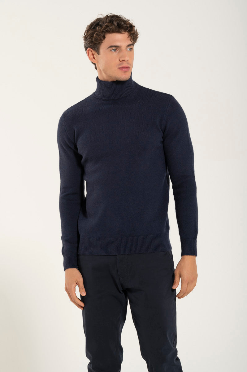 Collo Alto Misto Misto Lana Blue