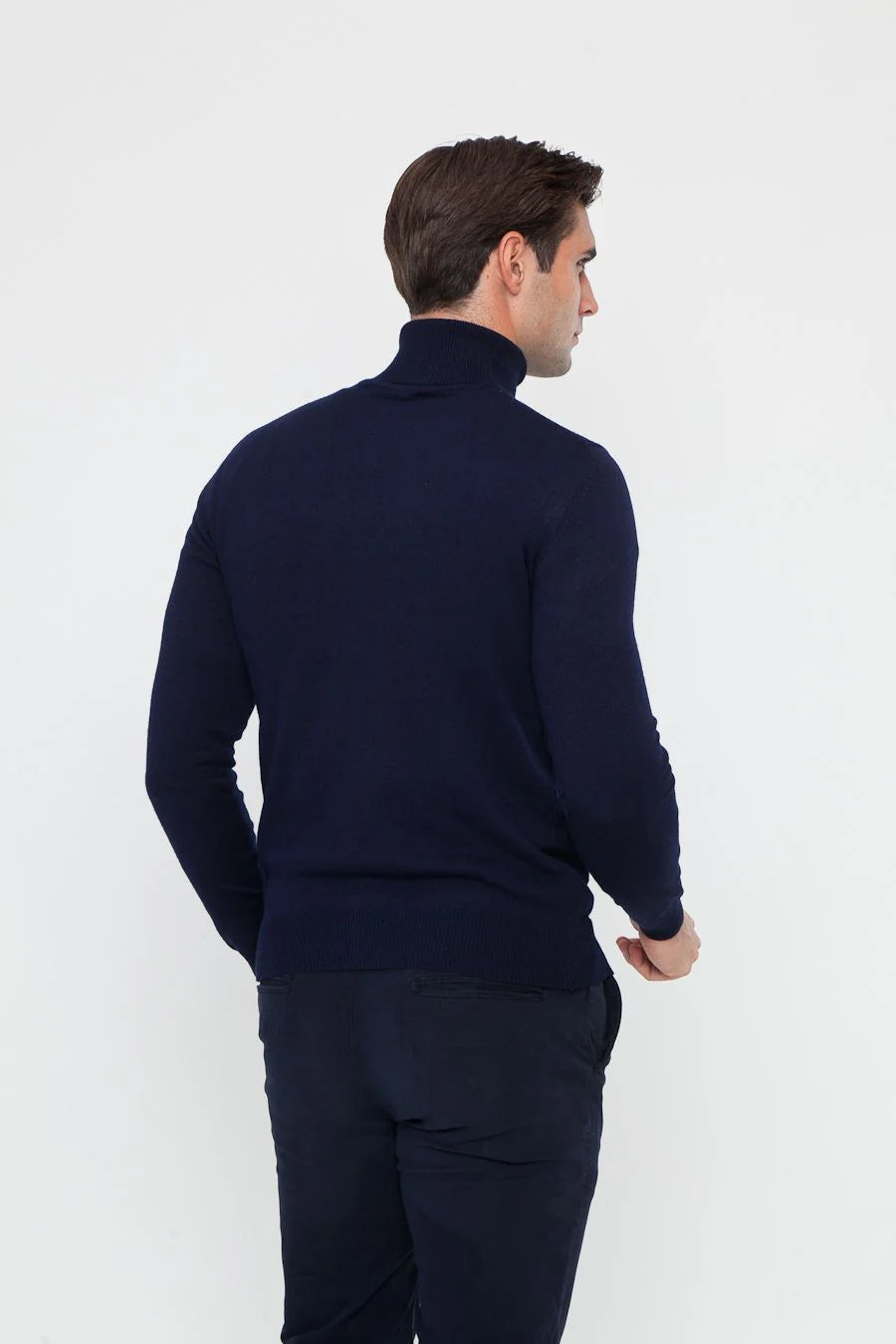 Collo Alto Misto Viscosa Blue Navy
