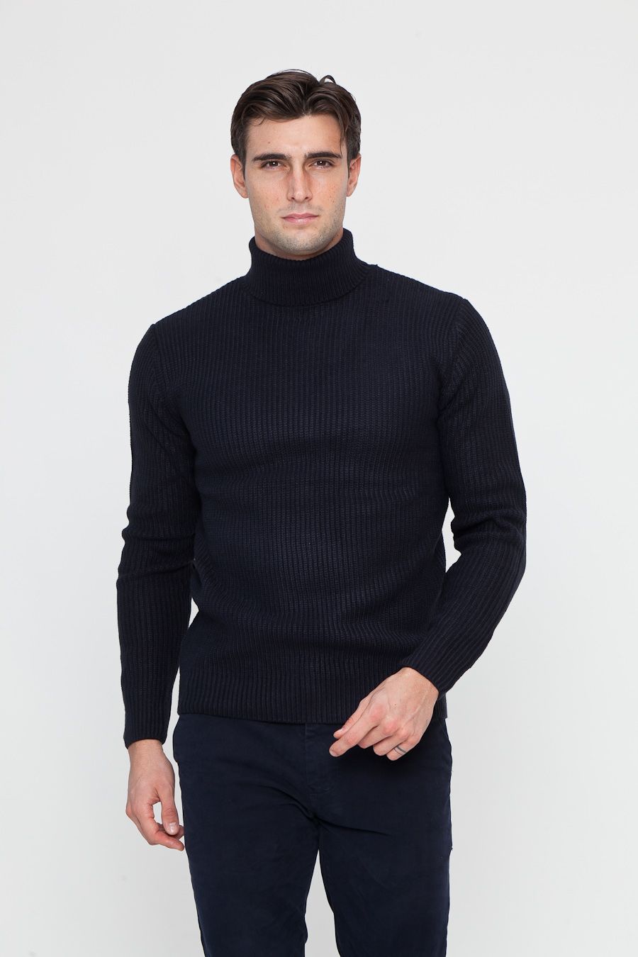 BLACK FRIDAY Maglione Collo Alto Dolcevita Blue