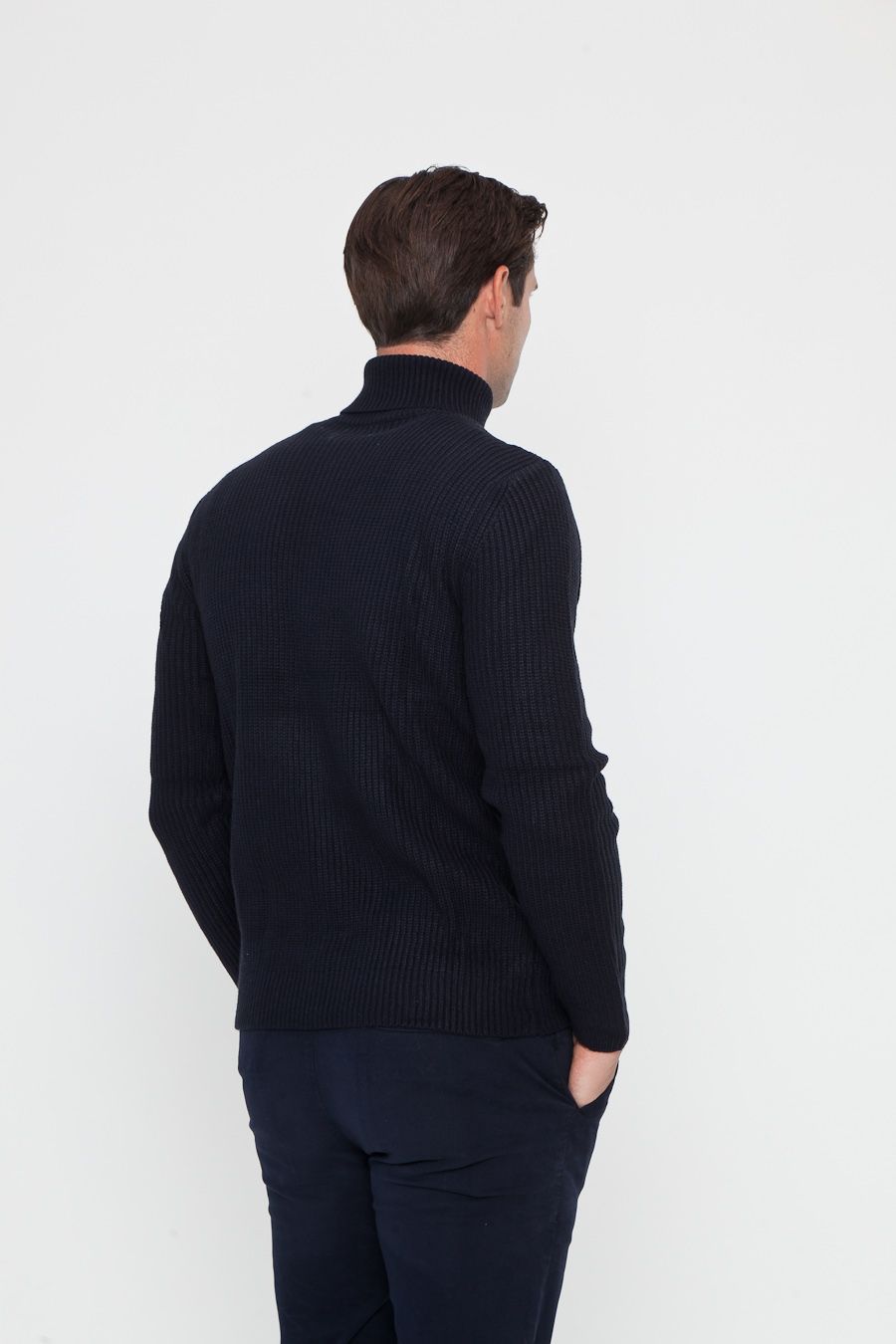 BLACK FRIDAY Maglione Collo Alto Dolcevita Blue