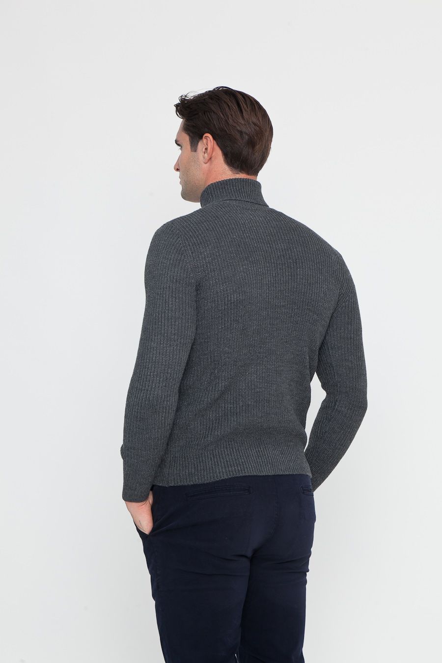 BLACK FRIDAY Maglione Collo Alto Dolcevita Grigio