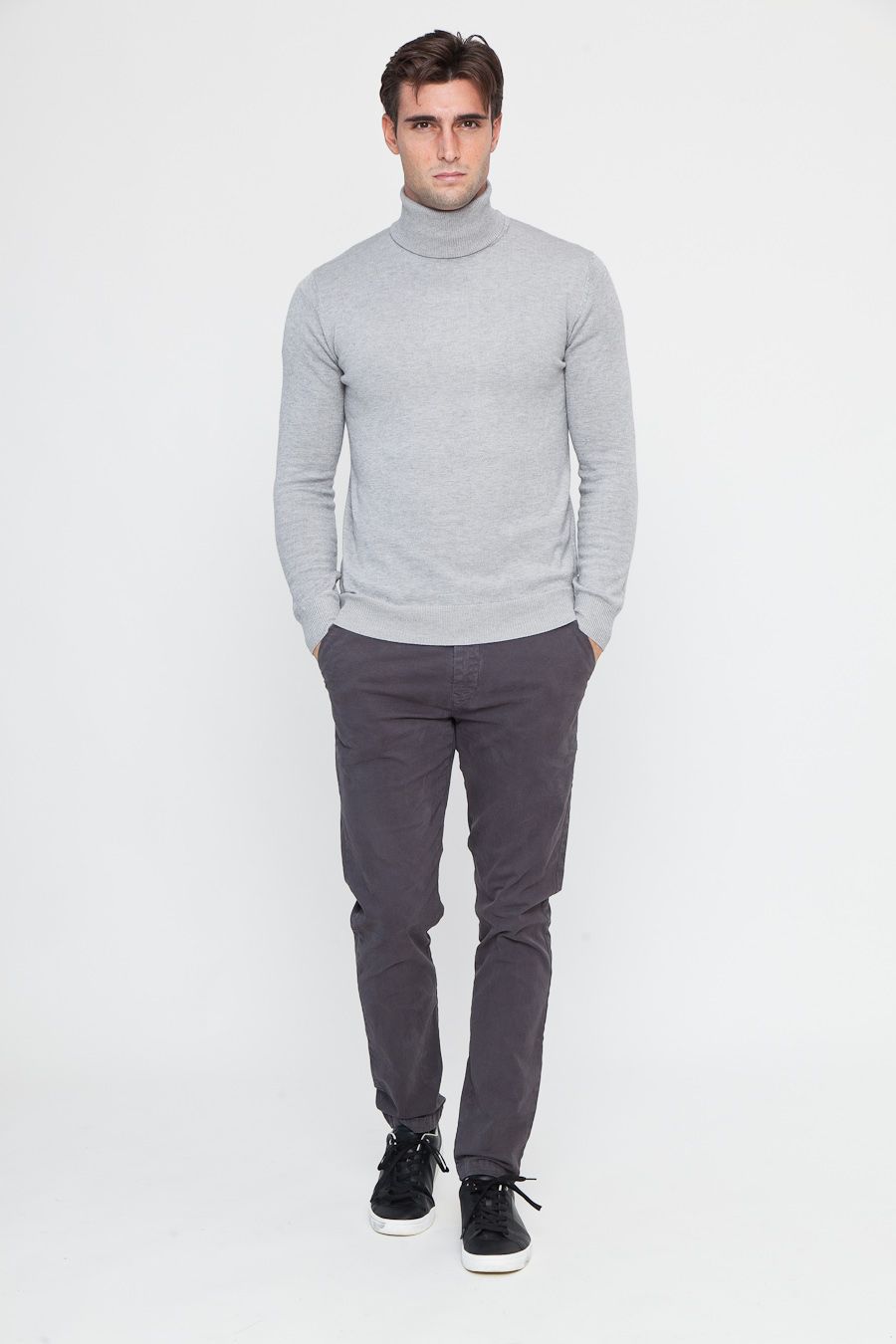 Pantalone in Cotone Grigio Extra Slim