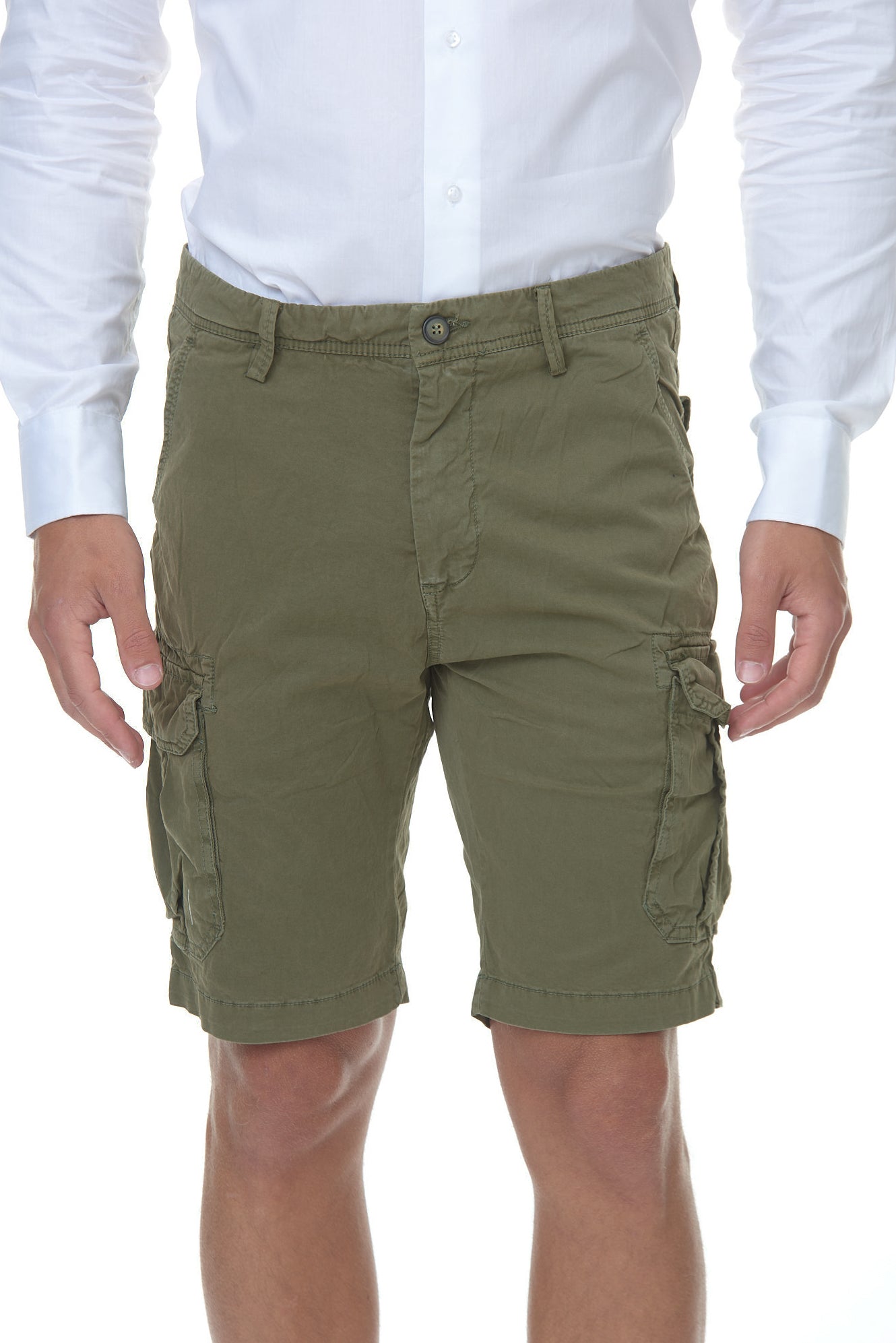 Bermuda Uomo con i Tasconi Verde Militare