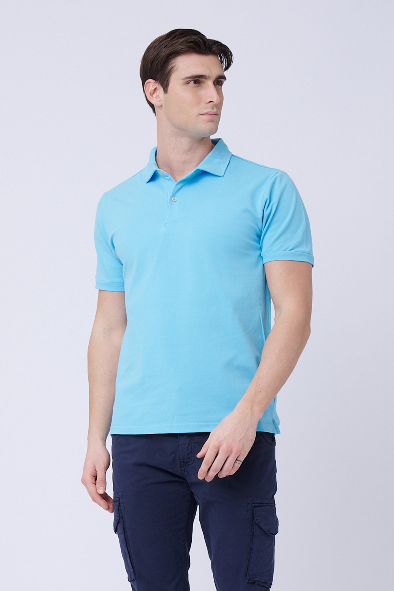 Premium Cotton Turquoise Polo