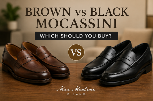 brown vs black mocassini