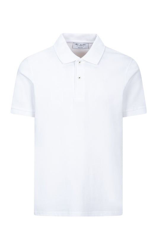 White short sleeve polo shirt