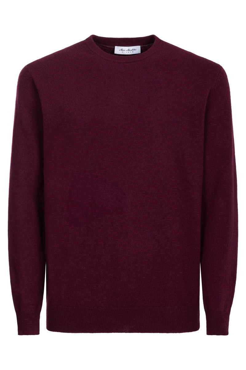 Girocollo Cashmere e Lana Bordeaux