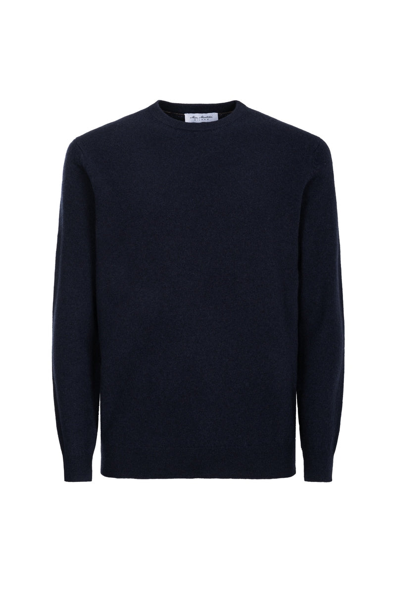 Girocollo Cashmere e Lana Blue